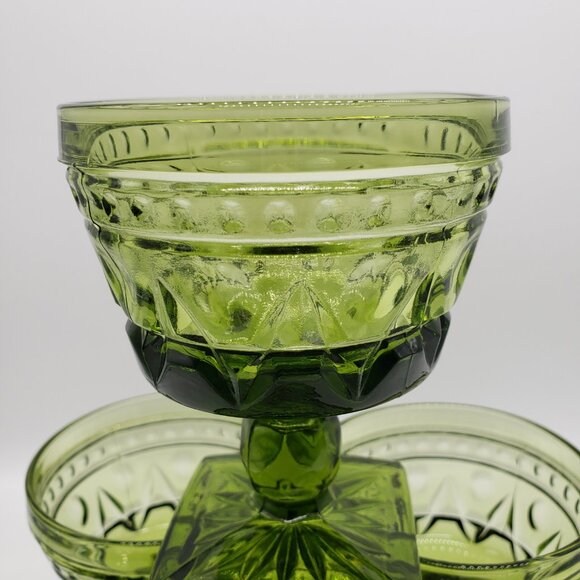 Vintage Park Lane by Colony Champagne Green Sherbet Glasses 4.25" Set of 4 - Picture 2 of 6